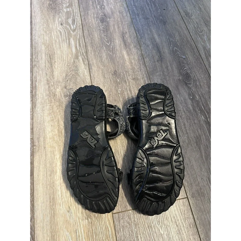 TEVA Black and Gray Nylon Adjustable Strap Sport Sandals US Size 8W